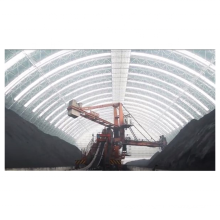 Prefab long span space frame truss roof bulk coal storage shed